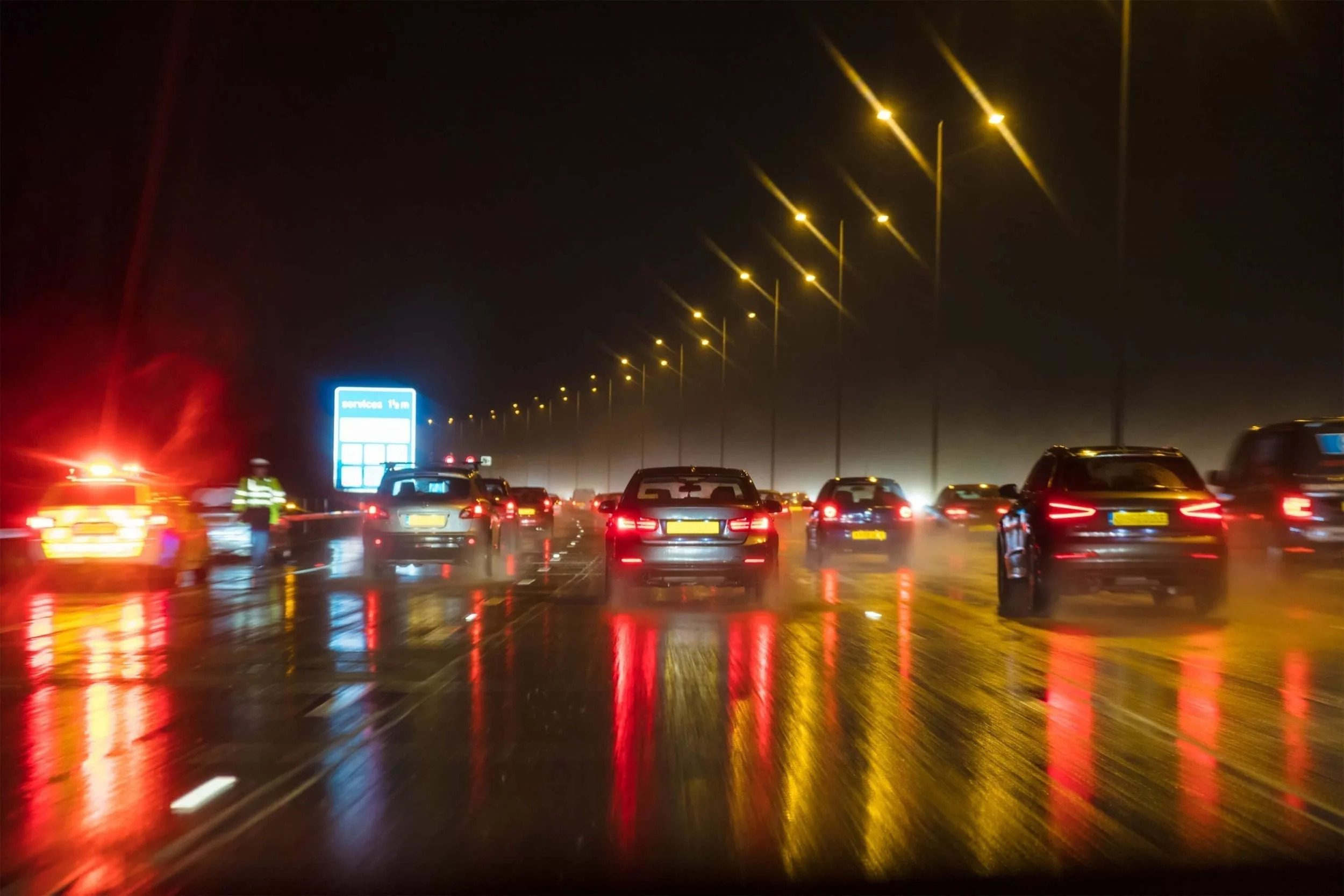 cars on the motorway